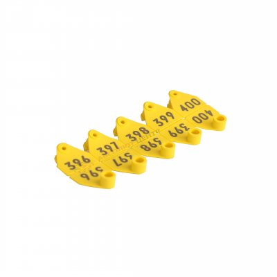 Вушна бірка NEOFLEX -S, трапеція, з нумерацією від 1 до 1000, жовта